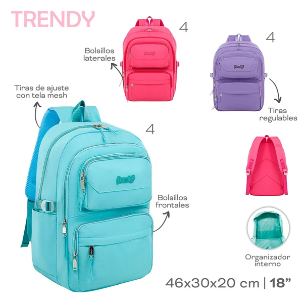 Mochila Trendy 18 Pastel